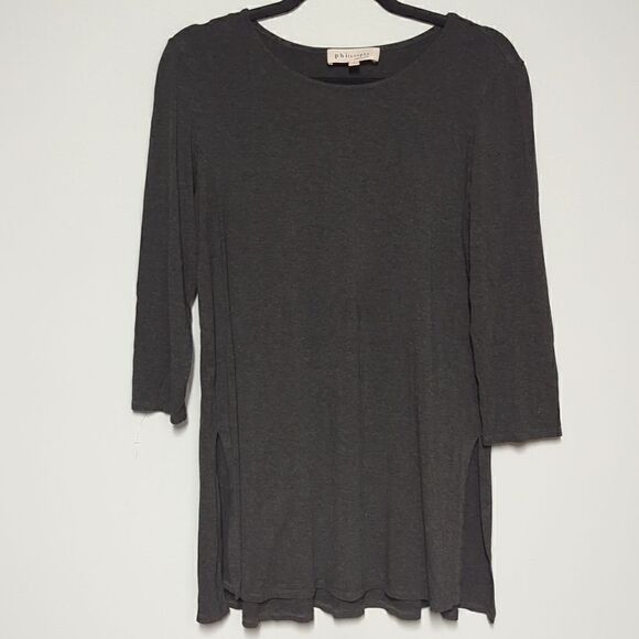Philosophy Charcoal Gray Tunic Blouse - Picture 1 of 6
